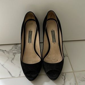 Prada peep toe pumps